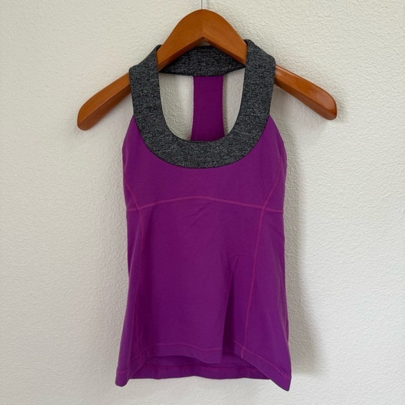 lululemon athletica Tops - Lululemon Athletica Purple and Gray Athletic Sport Tank Top Women’s Size 4
